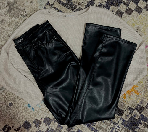 Dire Straights Faux Leather Jeans
