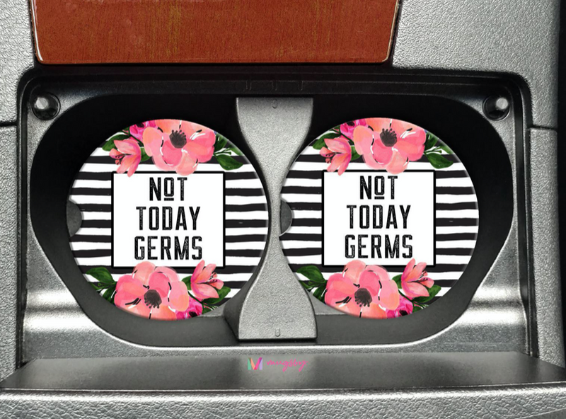 Not Today Germs Car Coasters
