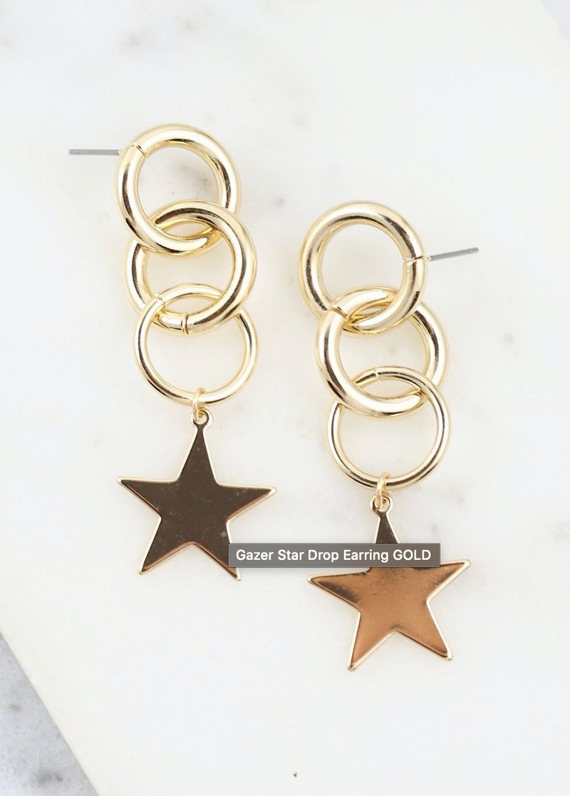In Her Power Gold Star Earrings