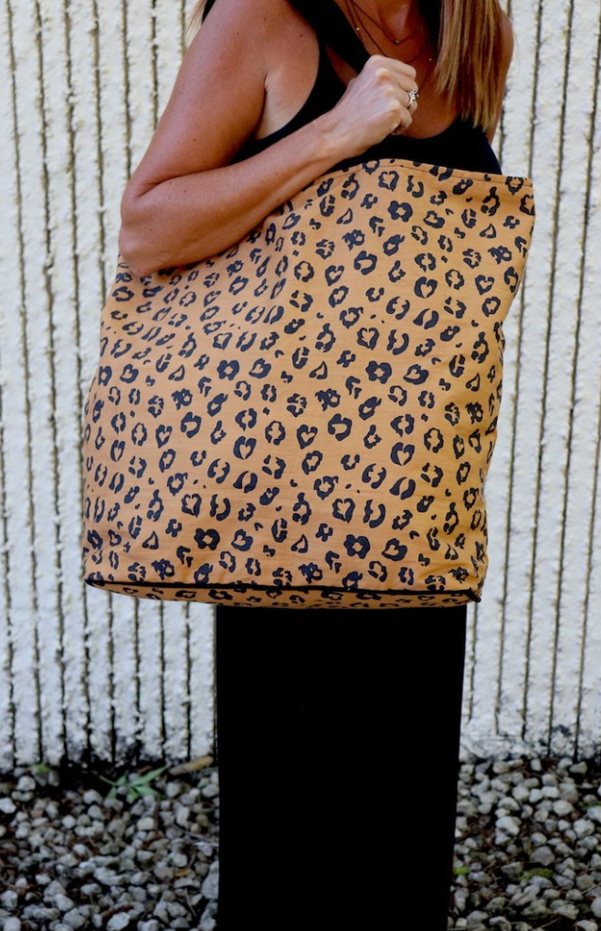 Best Of Times Leopard Woven Bag