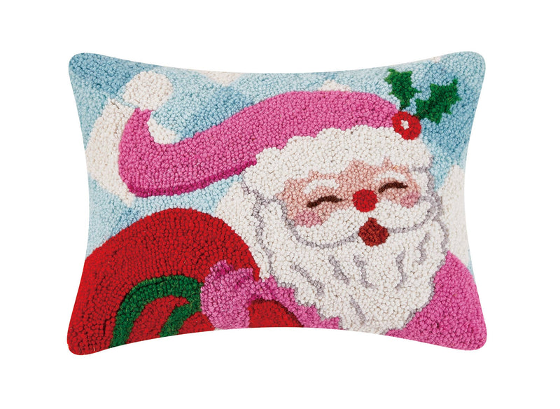 Peking Handicraft - Festive Gingham Santa Hook Pillow