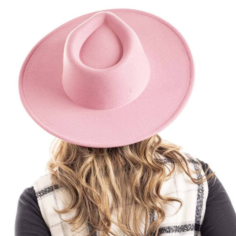 Light Pink Wide Brim Felt Hat